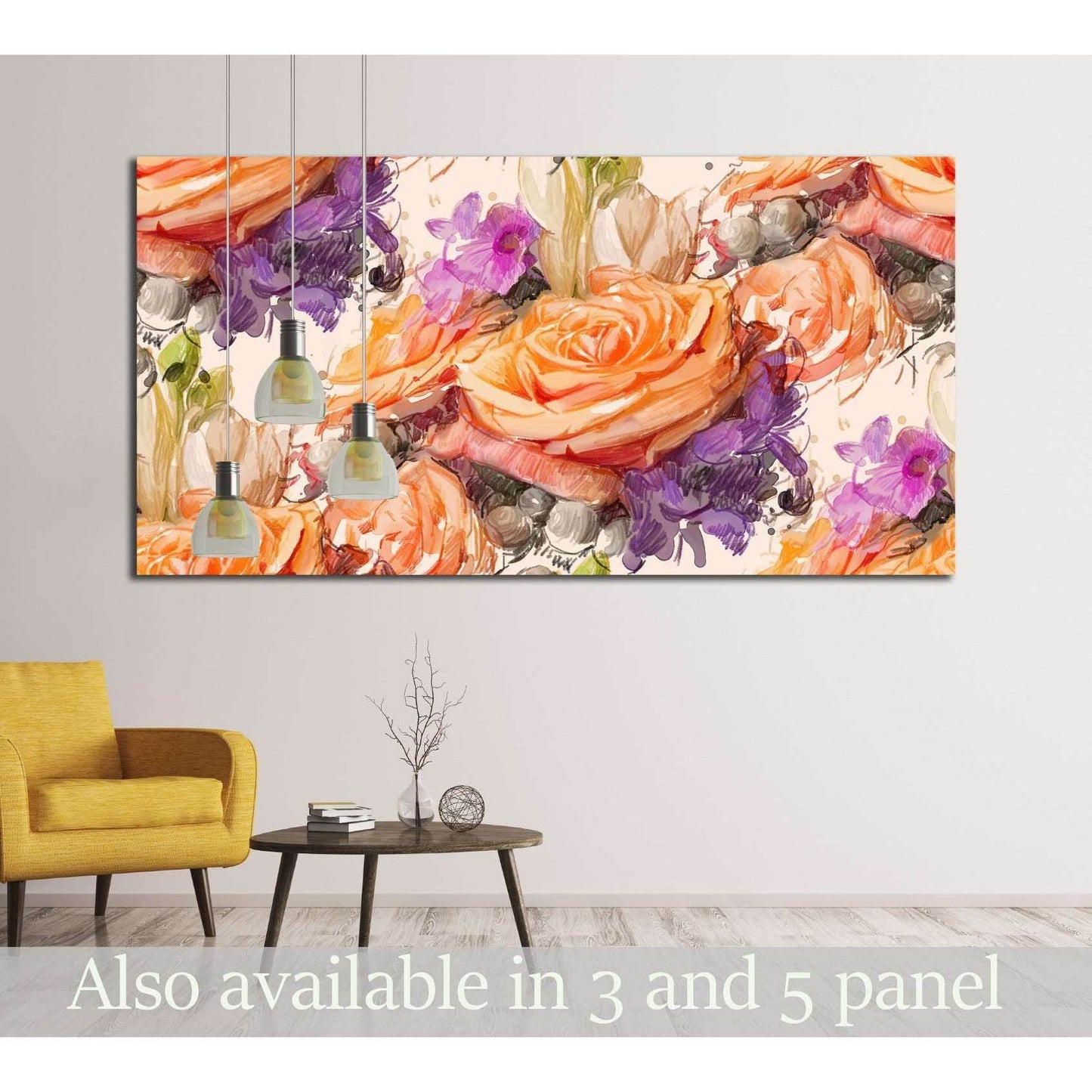 Drawing with colored pencils and watercolor №2571 Ready to Hang Canvas Print - Zellart Canvas Prints ALL_Products, s-2571