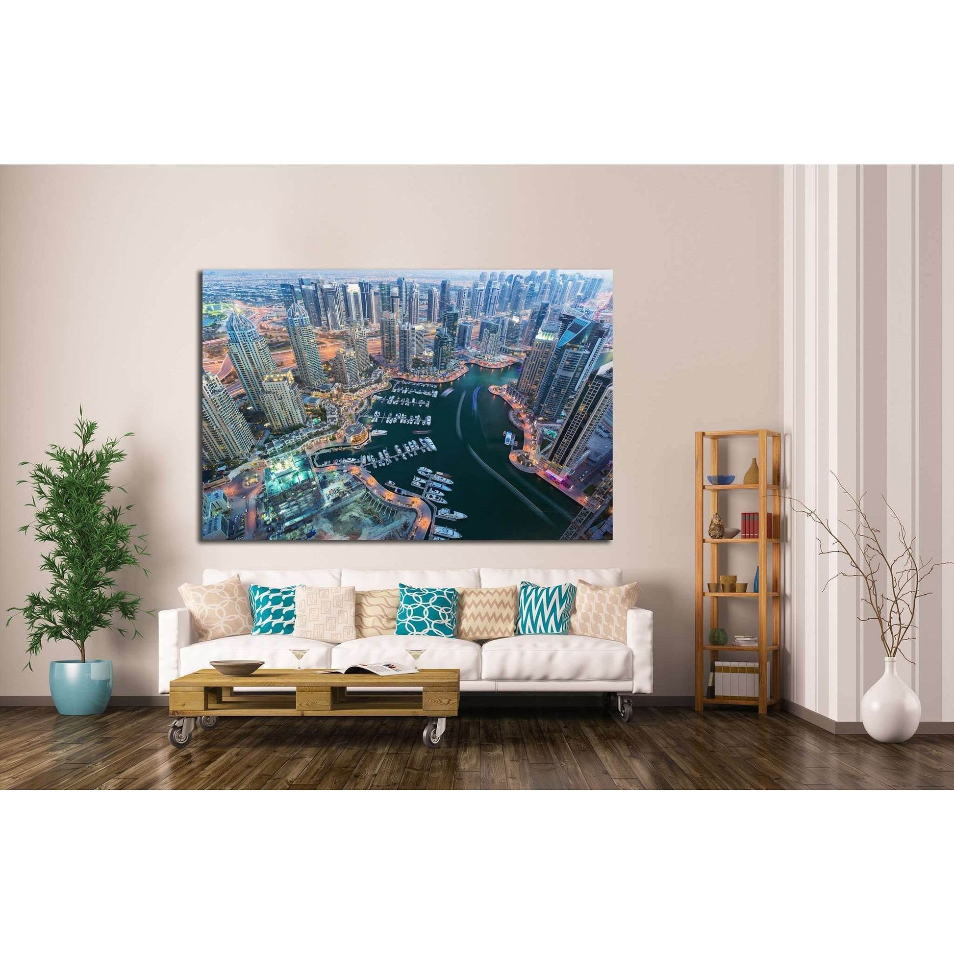 Dubai Marina, United Arab Emirates №1149 Ready to Hang Canvas Print - Zellart Canvas Prints ALL_Products, s-1149