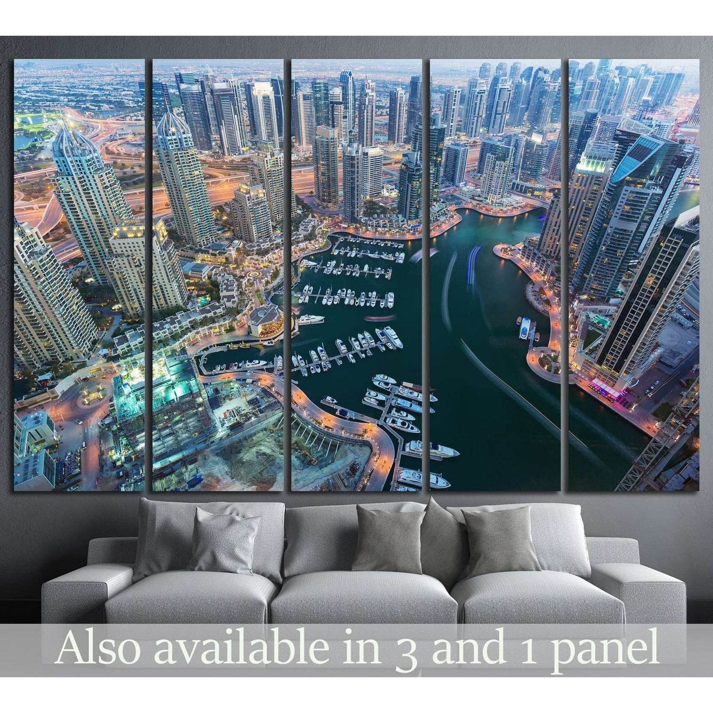 Dubai Marina, United Arab Emirates №1149 Ready to Hang Canvas Print - Zellart Canvas Prints ALL_Products, s-1149