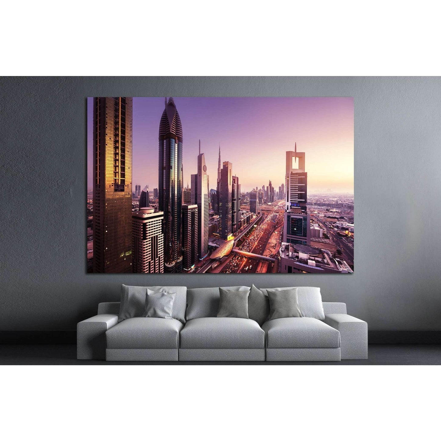 Dubai skyline, United Arab Emirates №1191 Ready to Hang Canvas Print - Zellart Canvas Prints ALL_Products, s-1191