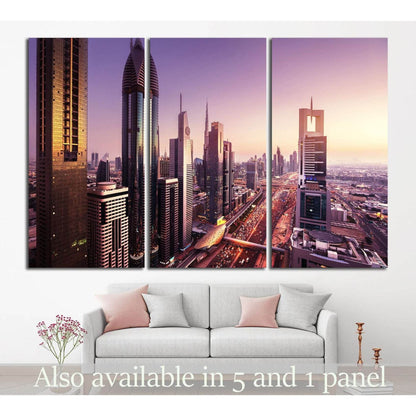 Dubai skyline, United Arab Emirates №1191 Ready to Hang Canvas Print - Zellart Canvas Prints ALL_Products, s-1191