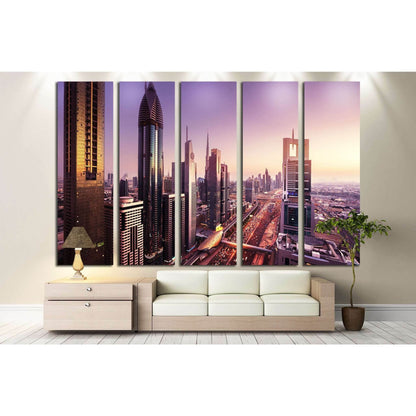 Dubai skyline, United Arab Emirates №1191 Ready to Hang Canvas Print - Zellart Canvas Prints ALL_Products, s-1191