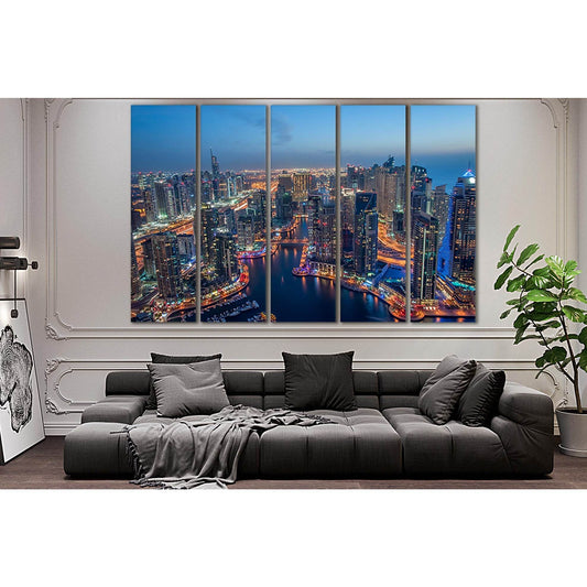 Dubai Skyline View №SL359 Ready to Hang Canvas Print - Zellart Canvas Prints 0new, ALL_Products, Cityscapes & Skylines