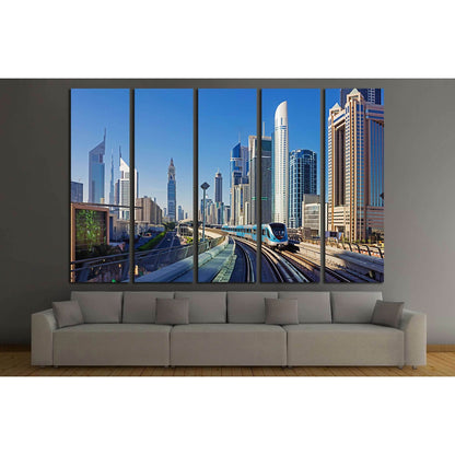 DUBAI, UAE, Dubai Metro as world's longest fully automated metro network №2262 Ready to Hang Canvas Print - Zellart Canvas Prints ALL_Products, s-2262