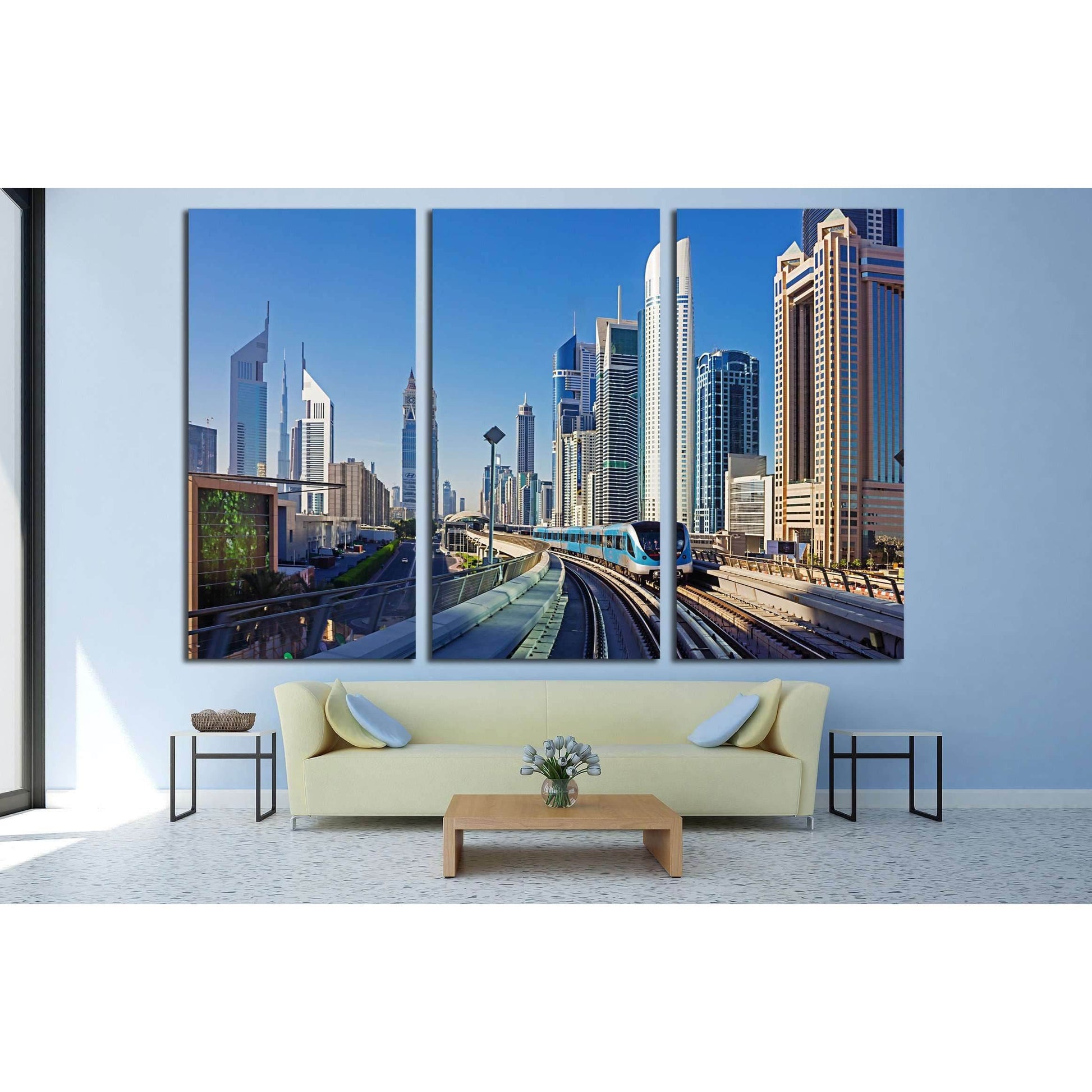 DUBAI, UAE, Dubai Metro as world's longest fully automated metro network №2262 Ready to Hang Canvas PrintCanvas art arrives ready to hang, with hanging accessories included and no additional framing required. Every canvas print is hand-crafted, made on-de