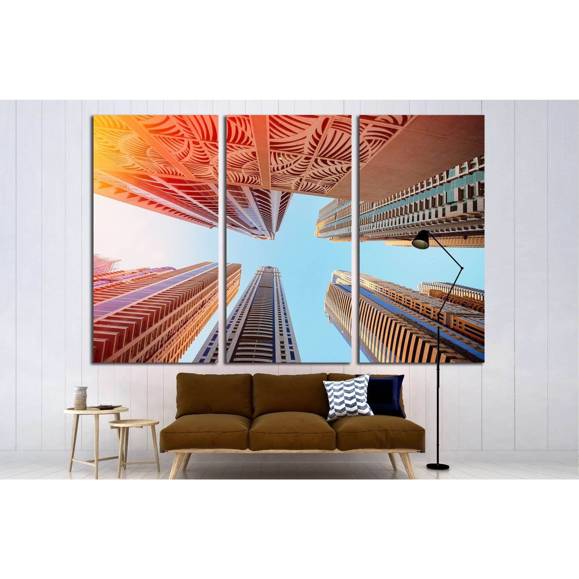 Dubai, UAE, Skyscrapers on a background of the sky in Dubai Marina №1656 Ready to Hang Canvas Print - Zellart Canvas Prints ALL_Products, s-1656