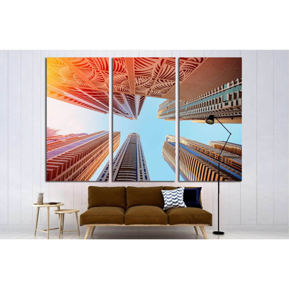 Dubai, UAE, Skyscrapers on a background of the sky in Dubai Marina №1656 Ready to Hang Canvas Print - Zellart Canvas Prints ALL_Products, s-1656