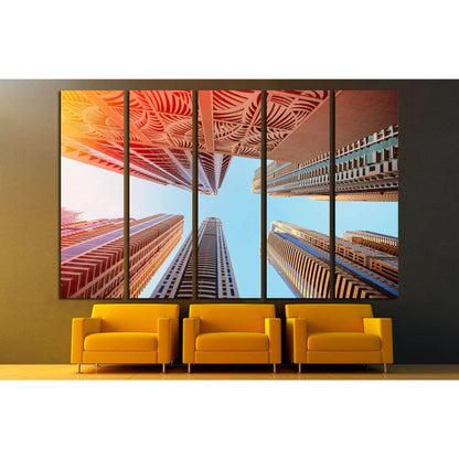 Dubai, UAE, Skyscrapers on a background of the sky in Dubai Marina №1656 Ready to Hang Canvas Print - Zellart Canvas Prints ALL_Products, s-1656