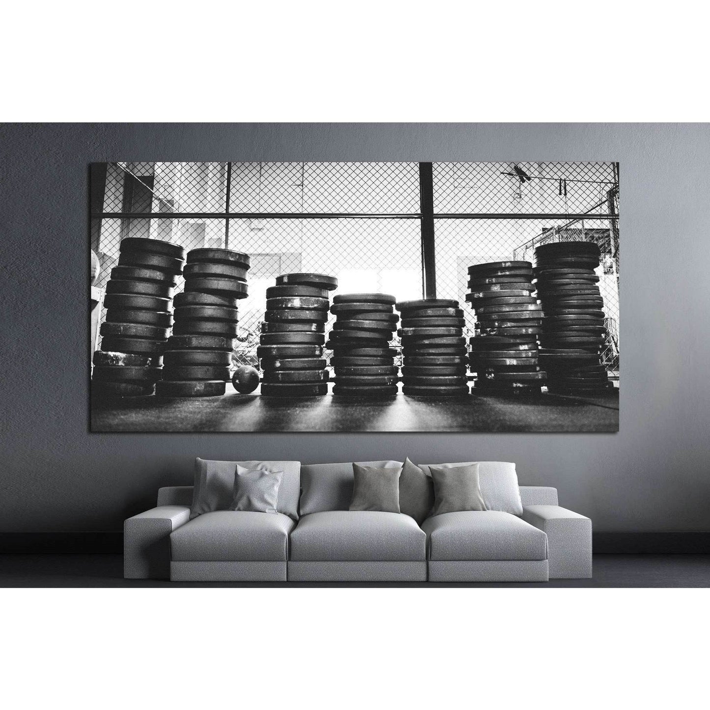 Dumbbells for weightlifting, Crossfit training №1467 Ready to Hang Canvas Print - Zellart Canvas Prints ALL_Products, s-1467