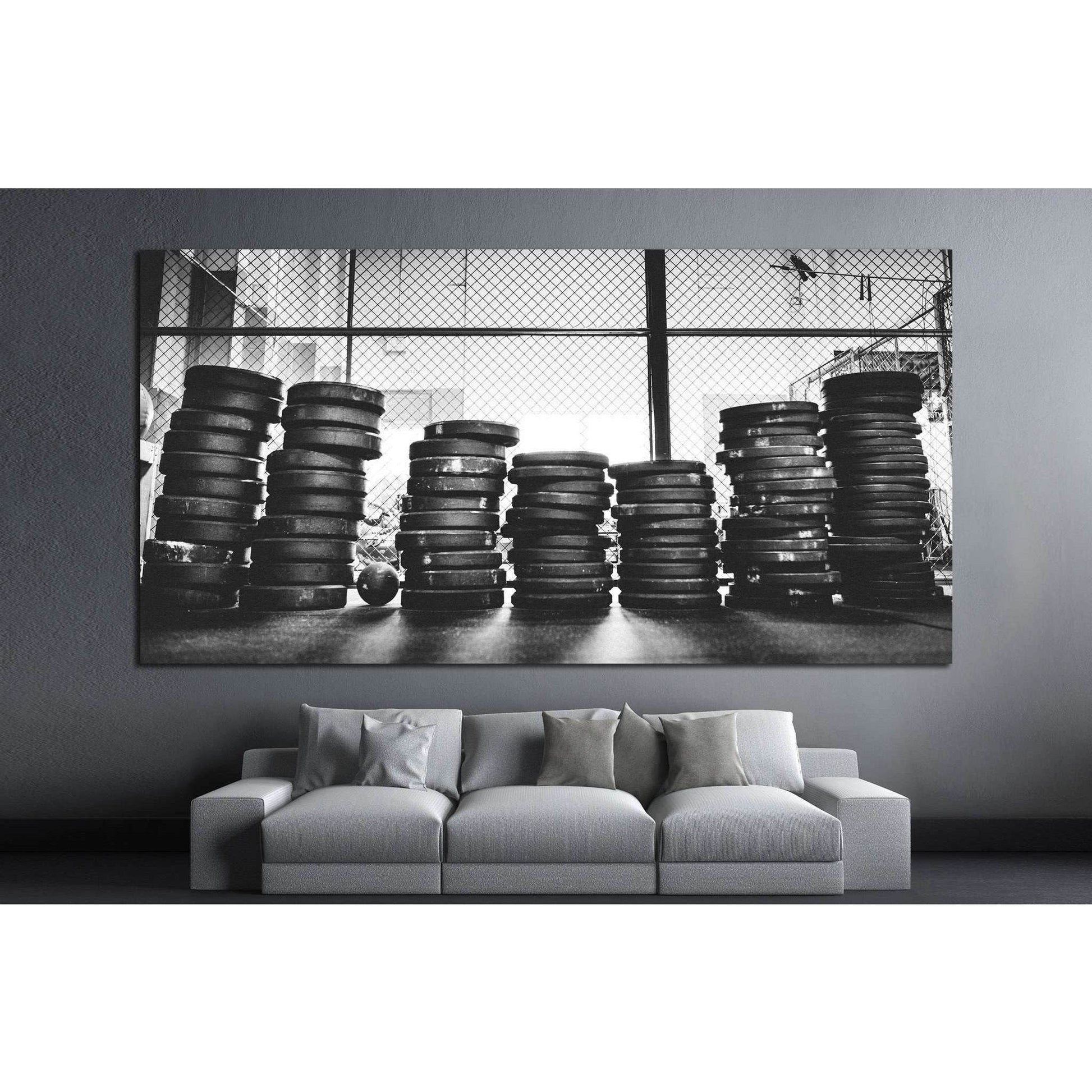 Dumbbells for weightlifting, Crossfit training №1467 Ready to Hang Canvas Print - Zellart Canvas Prints ALL_Products, s-1467