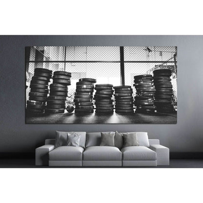 Dumbbells for weightlifting, Crossfit training №1467 Ready to Hang Canvas Print - Zellart Canvas Prints ALL_Products, s-1467