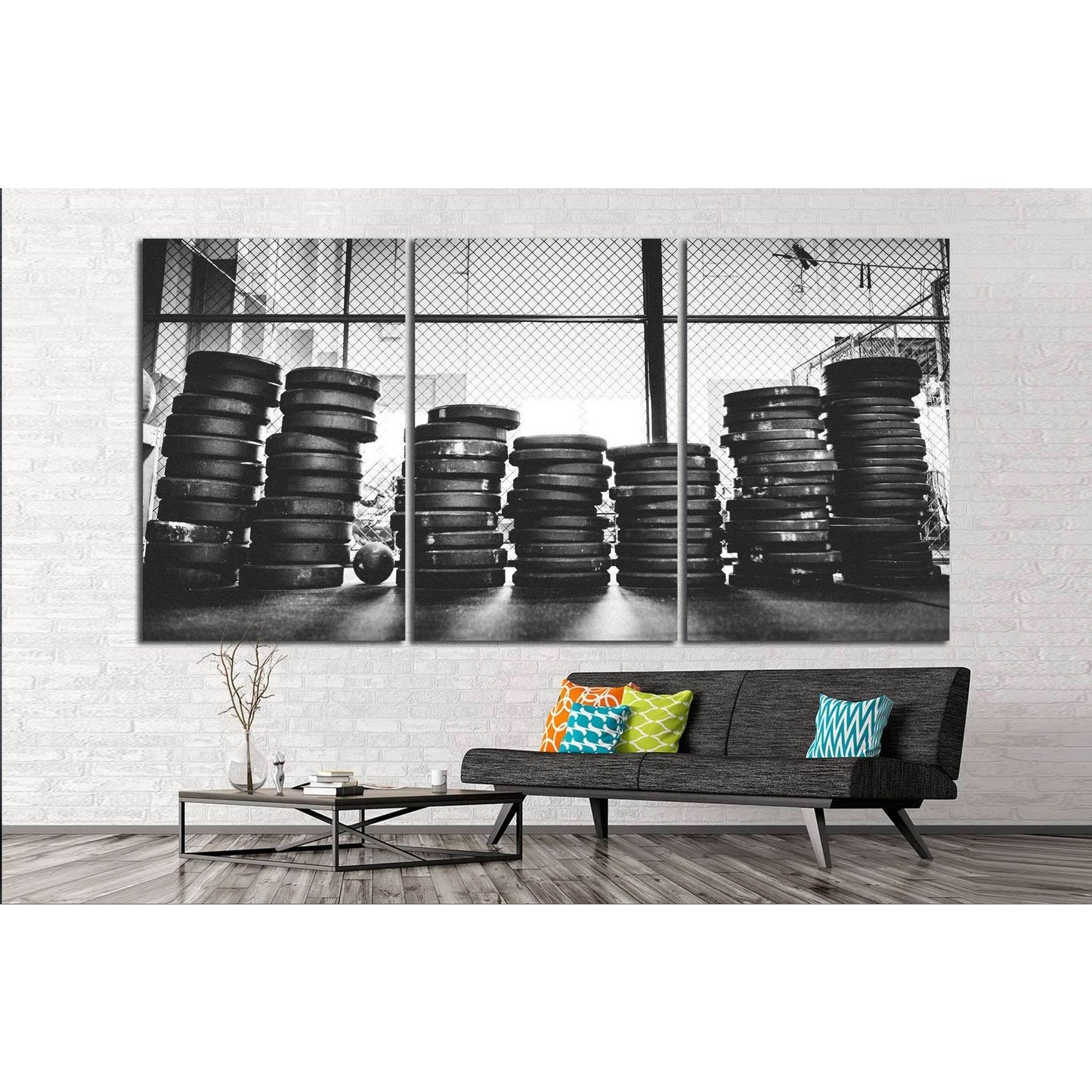 Dumbbells for weightlifting, Crossfit training №1467 Ready to Hang Canvas Print - Zellart Canvas Prints ALL_Products, s-1467