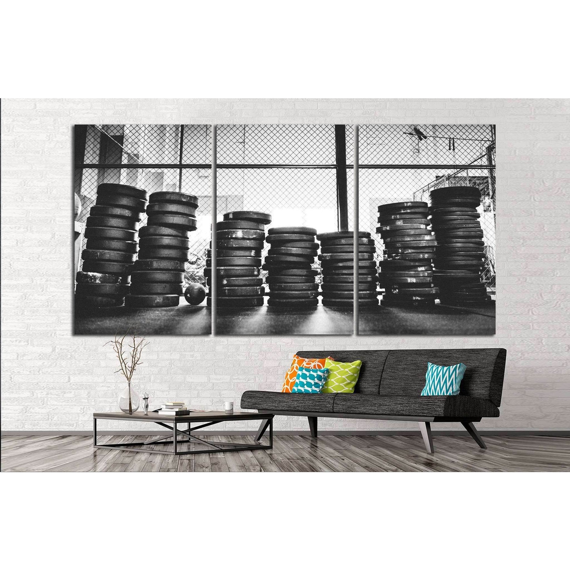 Dumbbells for weightlifting, Crossfit training №1467 Ready to Hang Canvas Print - Zellart Canvas Prints ALL_Products, s-1467