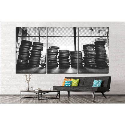 Dumbbells for weightlifting, Crossfit training №1467 Ready to Hang Canvas Print - Zellart Canvas Prints ALL_Products, s-1467