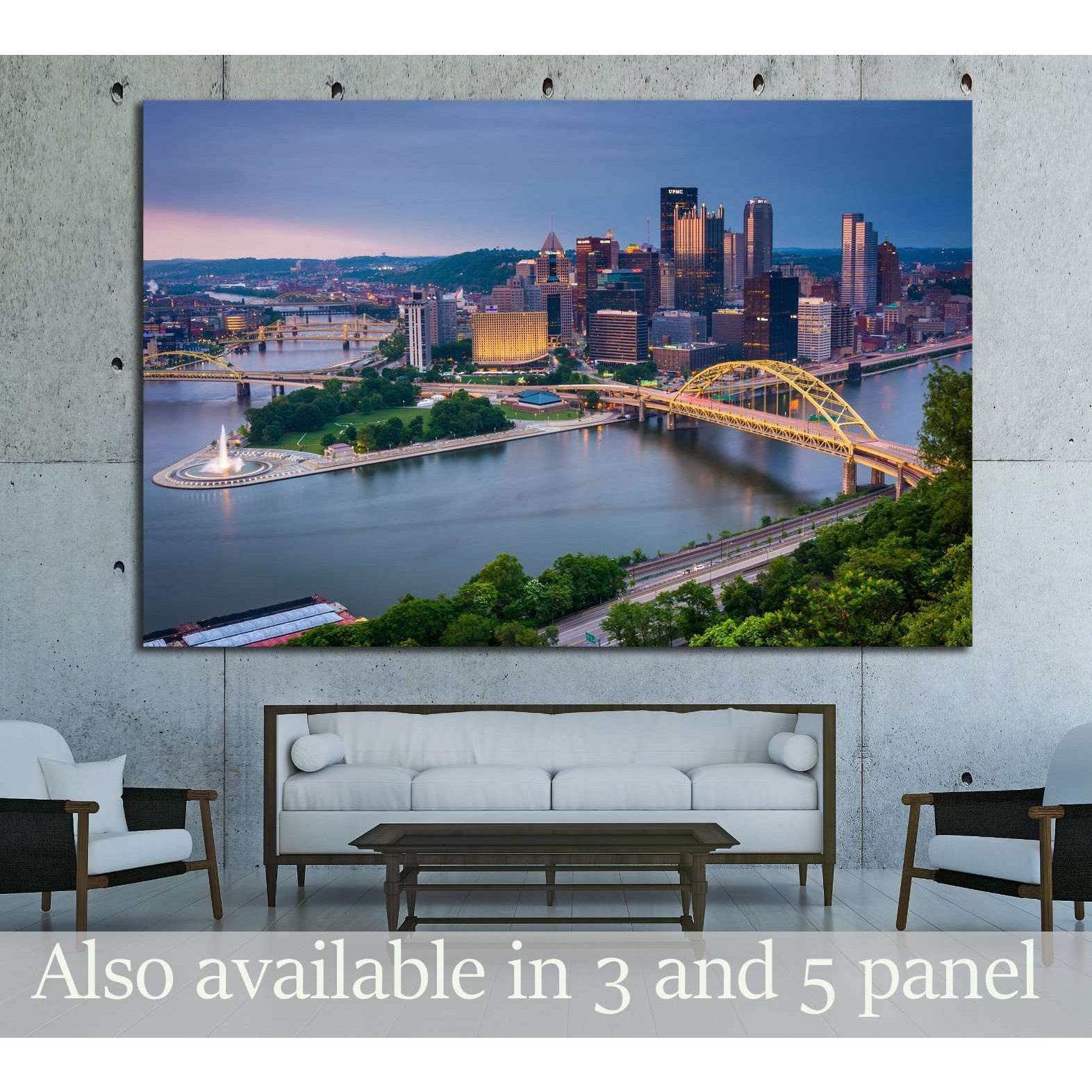 Duquesne Incline in Mount Washington, Pittsburgh, Pennsylvania №1703 Ready to Hang Canvas Print - Zellart Canvas Prints ALL_Products, s-1703