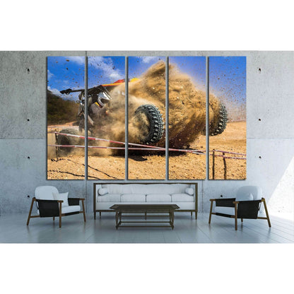 Dust splashed in off-road competition №1875 Ready to Hang Canvas PrintCanvas art arrives ready to hang, with hanging accessories included and no additional framing required. Every canvas print is hand-crafted, made on-demand at our workshop and expertly s