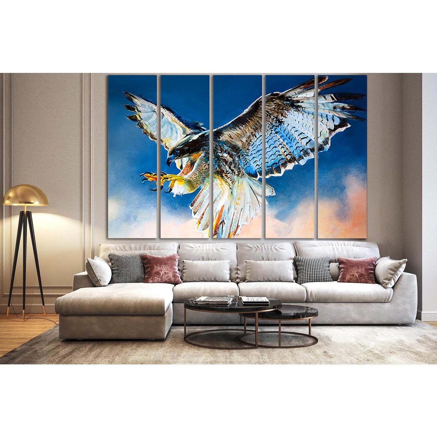 Eagle In The Sky Oil Painting №SL592 Ready to Hang Canvas Print - Zellart Canvas Prints 0new, ALL_Products, Oil Painting Wall Art