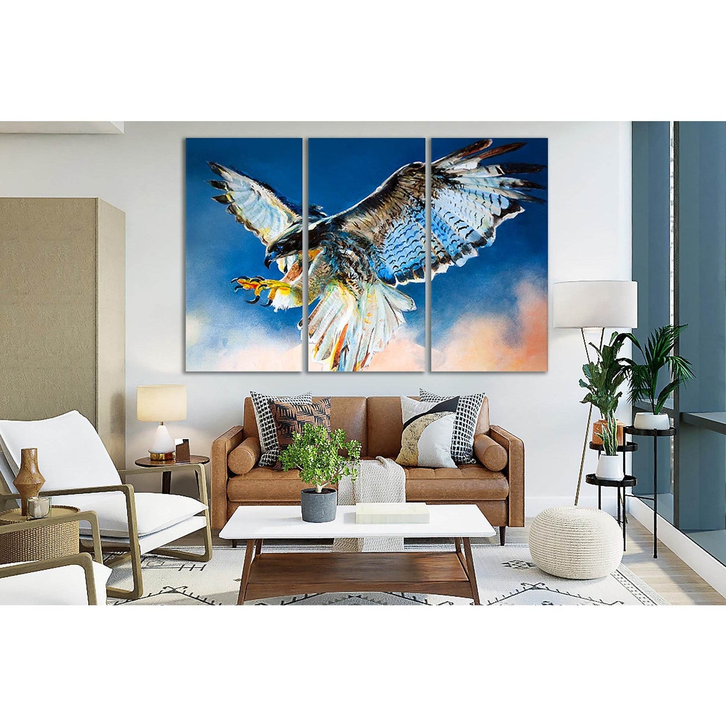 Eagle In The Sky Oil Painting №SL592 Ready to Hang Canvas Print - Zellart Canvas Prints 0new, ALL_Products, Oil Painting Wall Art