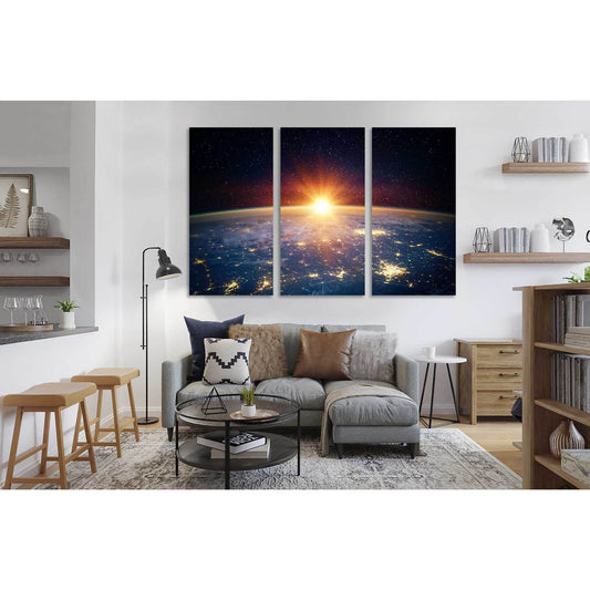 Earth and sunlight №D2087 Ready to Hang Canvas Print - Zellart Canvas Prints 0new, ALL_Products, Sunrise & sunset wall art