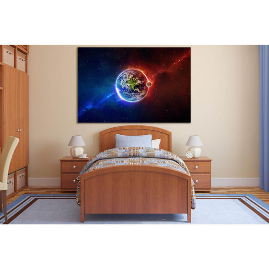 Earths Natural Satellite №SL440 Ready to Hang Canvas Print - Zellart Canvas Prints 0new, ALL_Products, Astronomy & Space Canvas Wall Art