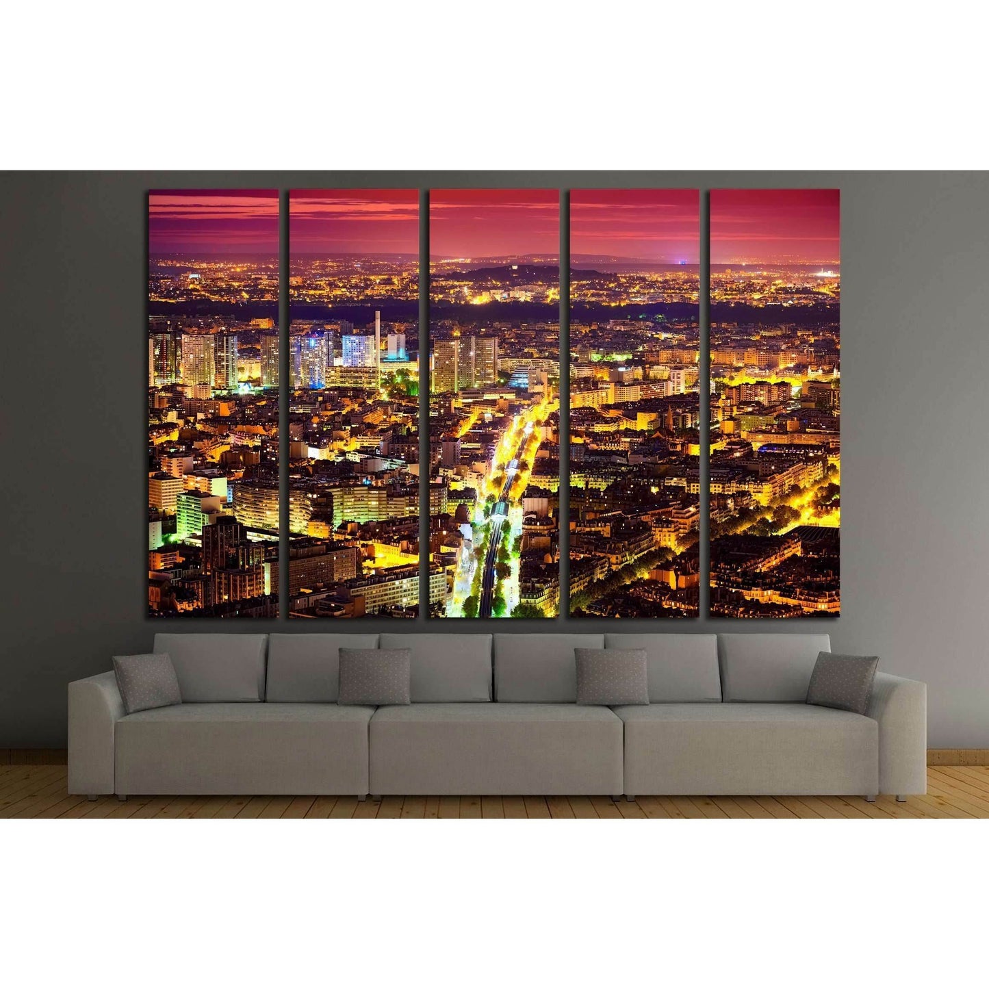 Eastern Paris at Night №2587 Ready to Hang Canvas Print - Zellart Canvas Prints ALL_Products, s-2587