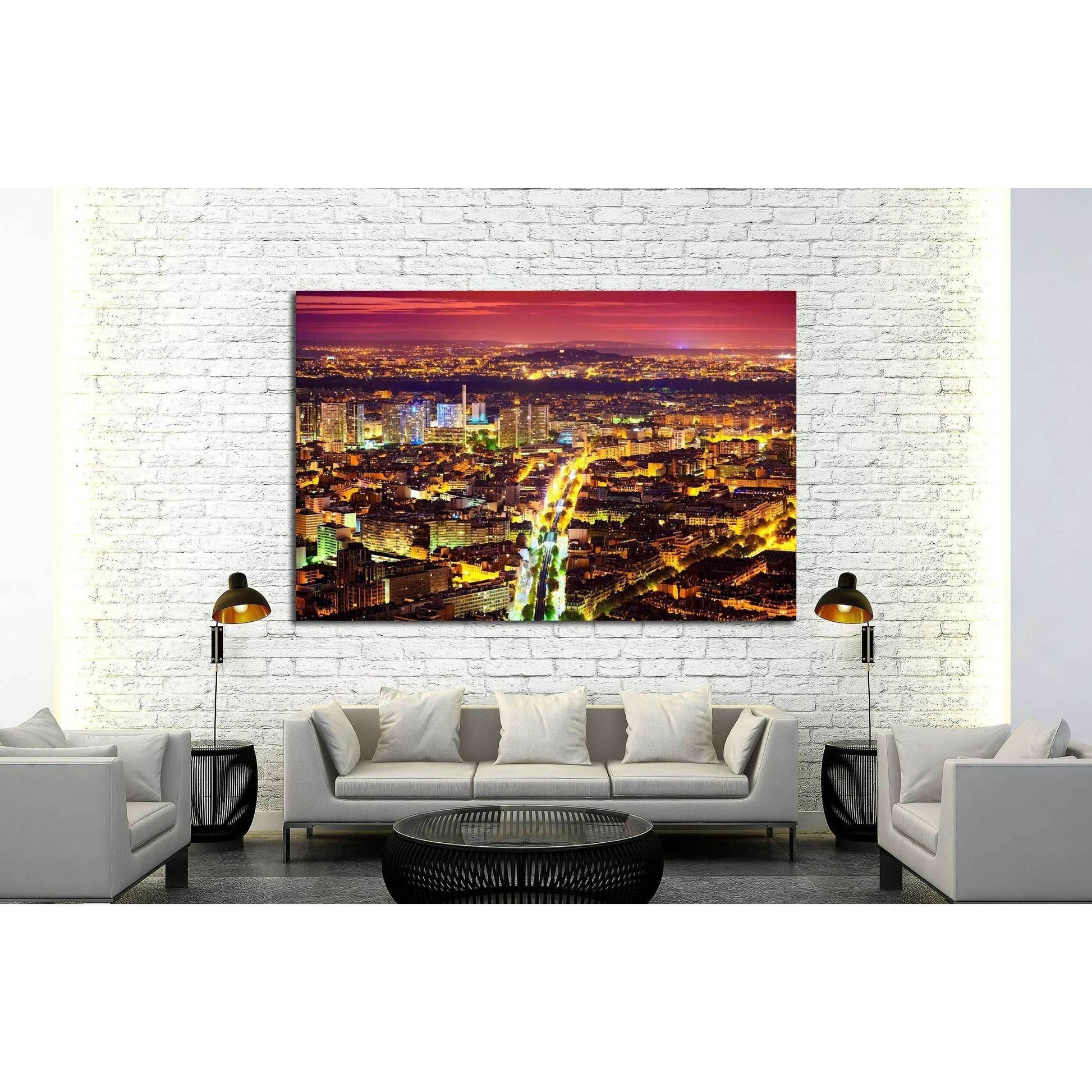 Eastern Paris at Night №2587 Ready to Hang Canvas Print - Zellart Canvas Prints ALL_Products, s-2587