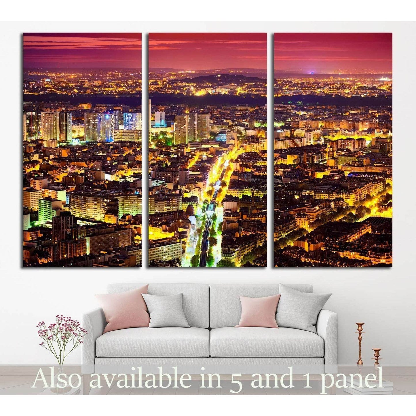 Eastern Paris at Night №2587 Ready to Hang Canvas Print - Zellart Canvas Prints ALL_Products, s-2587
