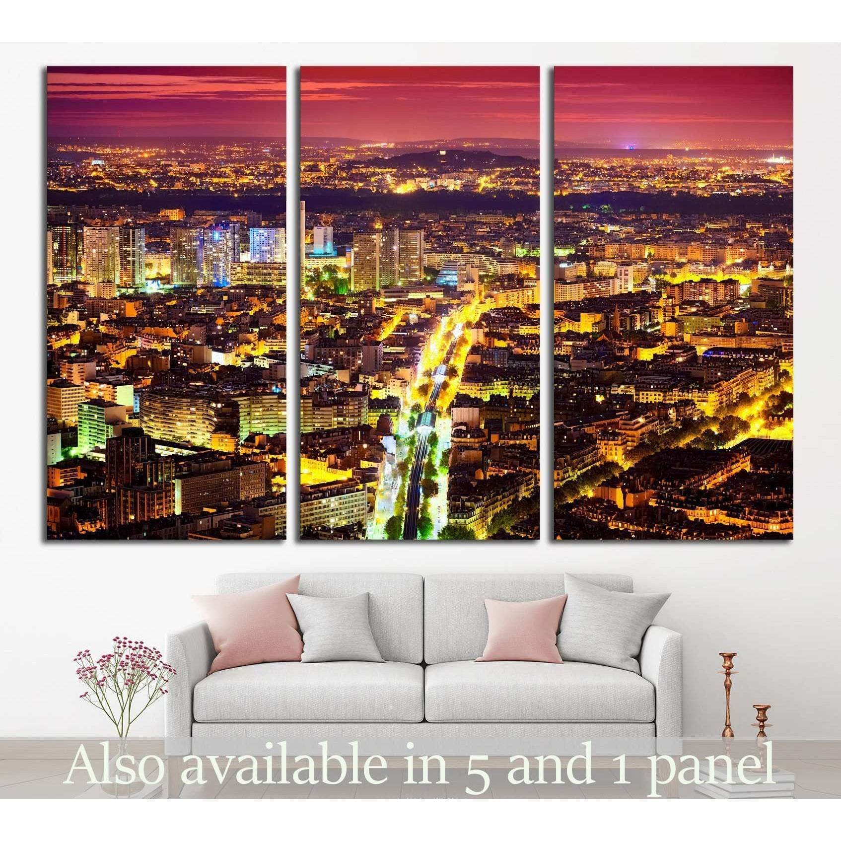 Eastern Paris at Night №2587 Ready to Hang Canvas Print - Zellart Canvas Prints ALL_Products, s-2587