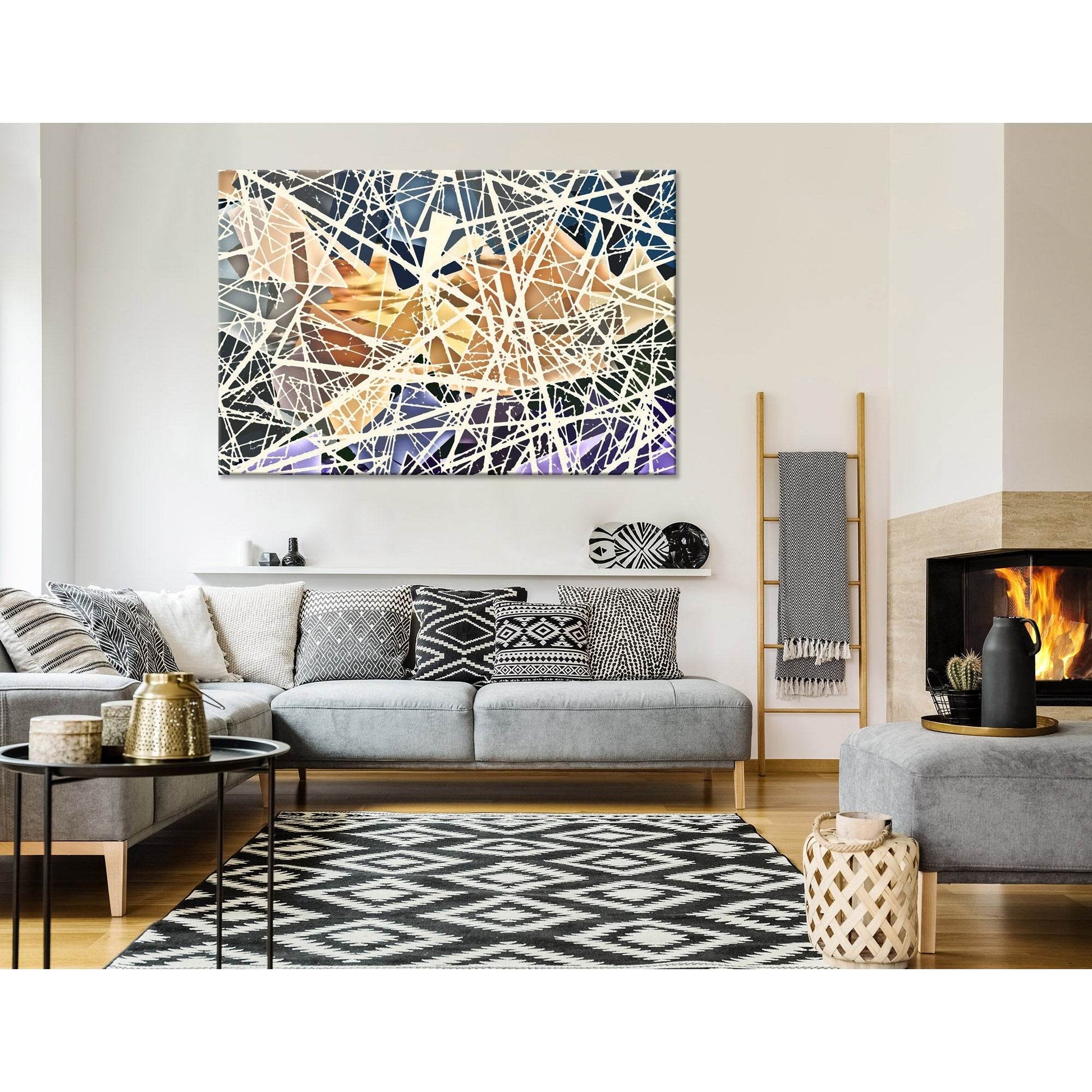 Egyptian Pyramids Abstract №04341 Ready to Hang Canvas Print - Zellart Canvas Prints ALL_Products