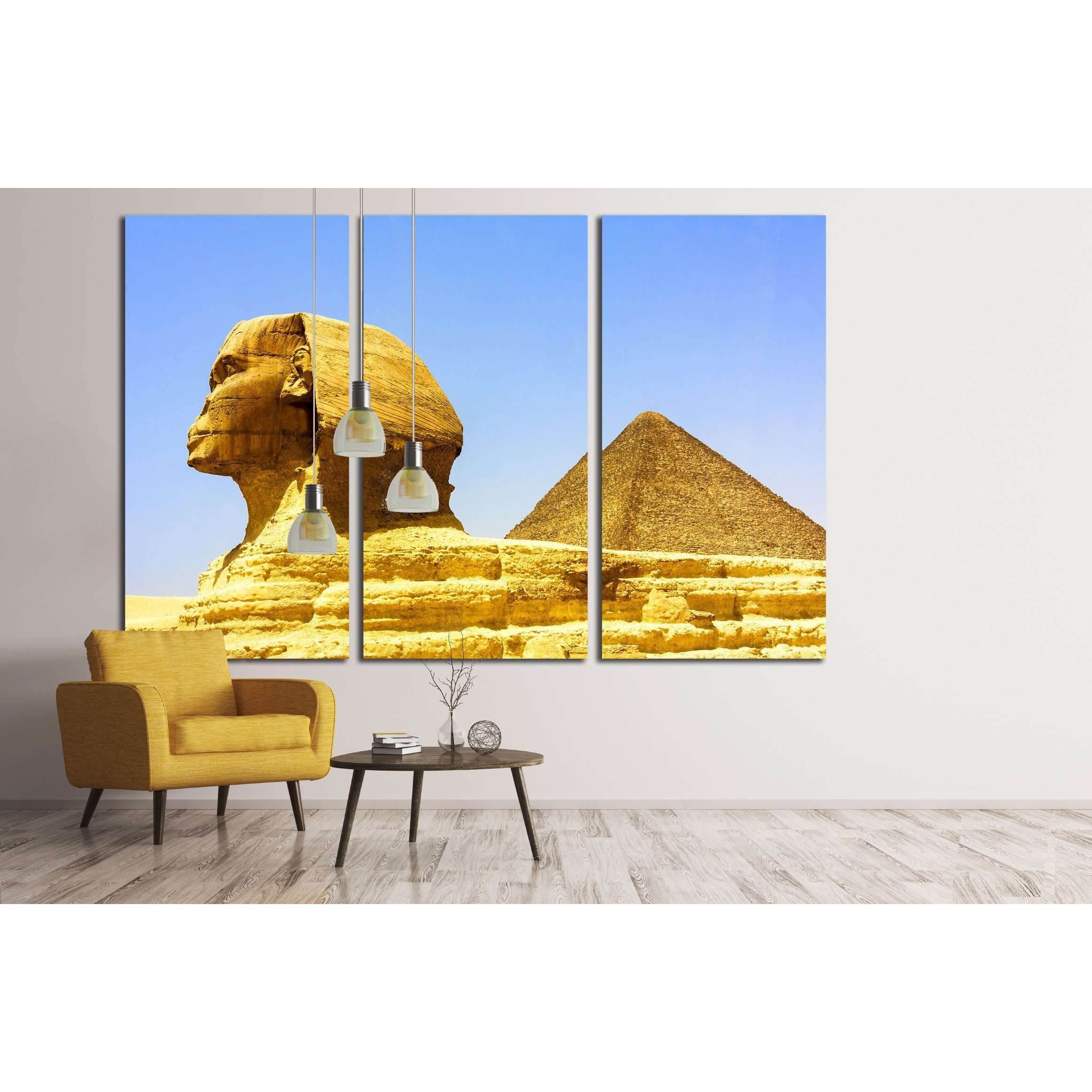 Egyptian pyramids in Giza №2199 Ready to Hang Canvas Print