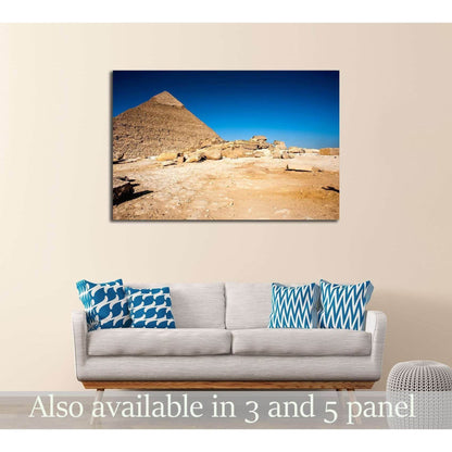 Egyptian Pyramids of Giza and the tomb of the Fourth-Dynasty pharaoh Khafre №3211 Ready to Hang Canvas PrintCanvas art arrives ready to hang, with hanging accessories included and no additional framing required. Every canvas print is hand-crafted, made on
