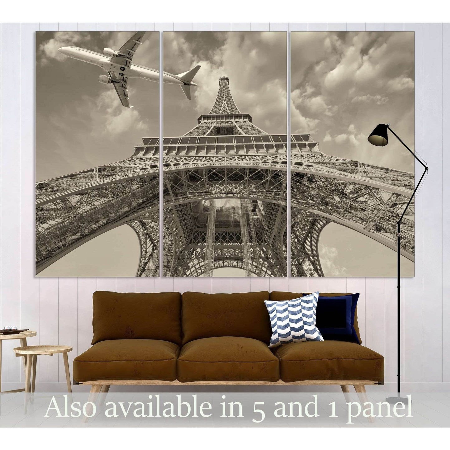 Eiffel Tower and Airplane №3005 Ready to Hang Canvas Print - Zellart Canvas Prints ALL_Products, z-3005