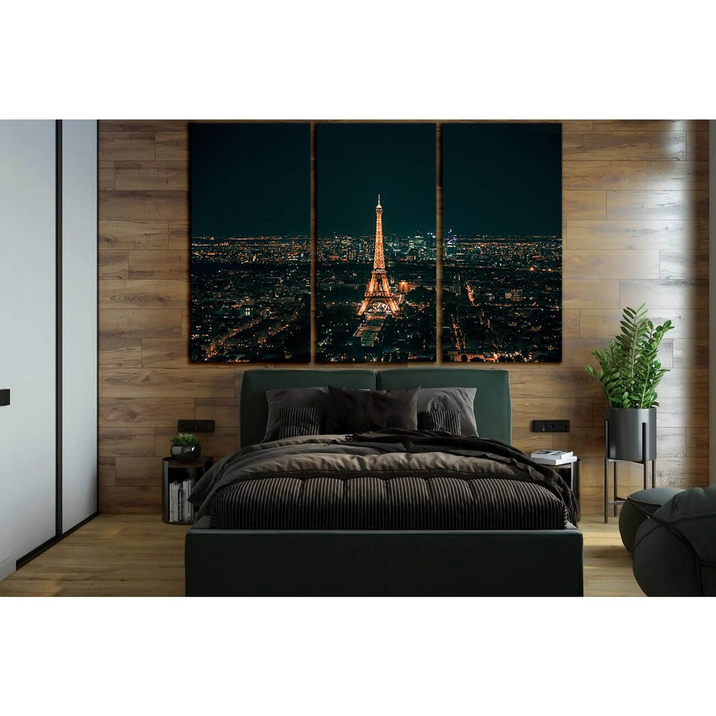 Eiffel Tower At Night Paris №SL1403 Ready to Hang Canvas Print - Zellart Canvas Prints 0new, ALL_Products, Architecture