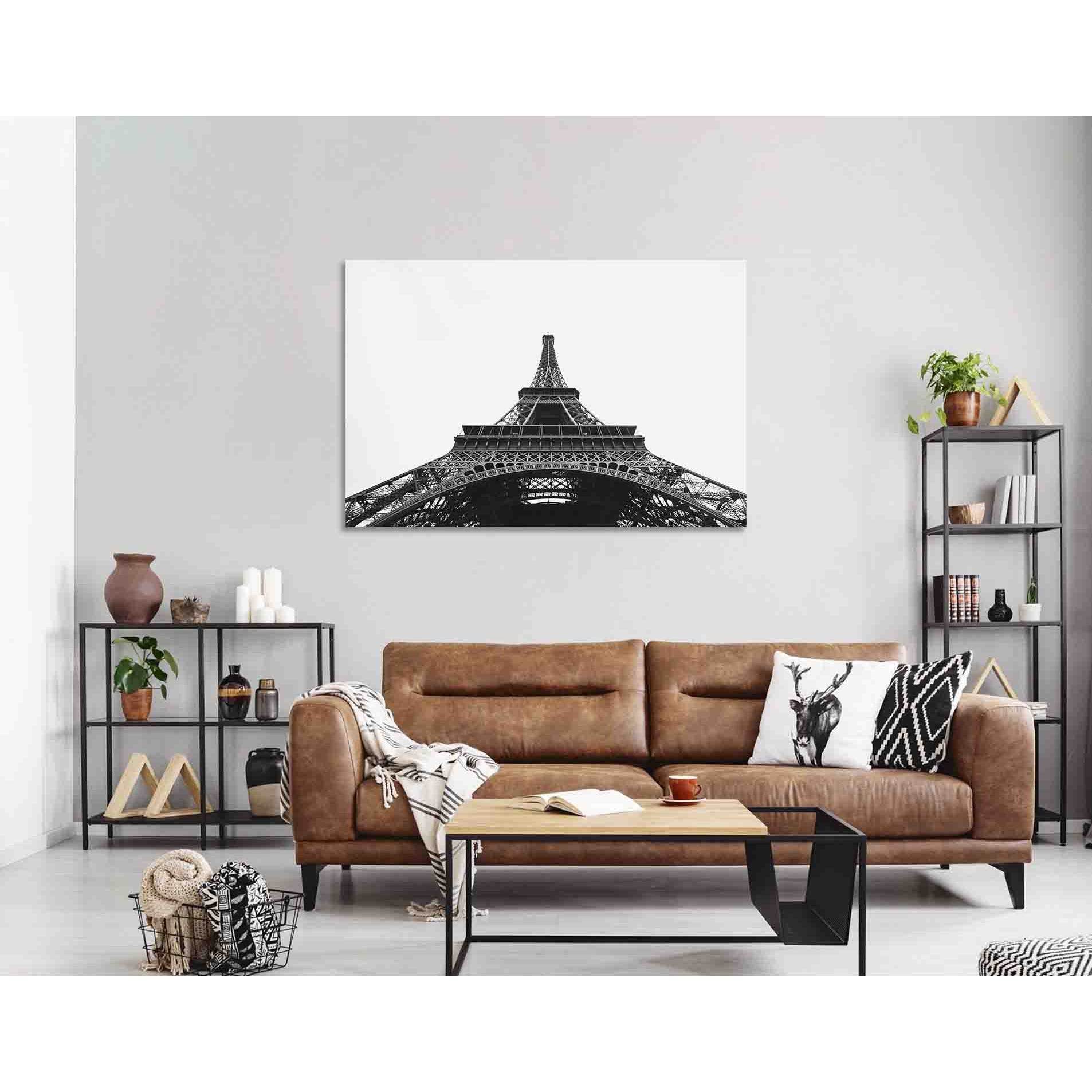Eiffel tower №D2826 Ready to Hang Canvas Print - Zellart Canvas Prints 0new, ALL_Products, Black & White Wall Art