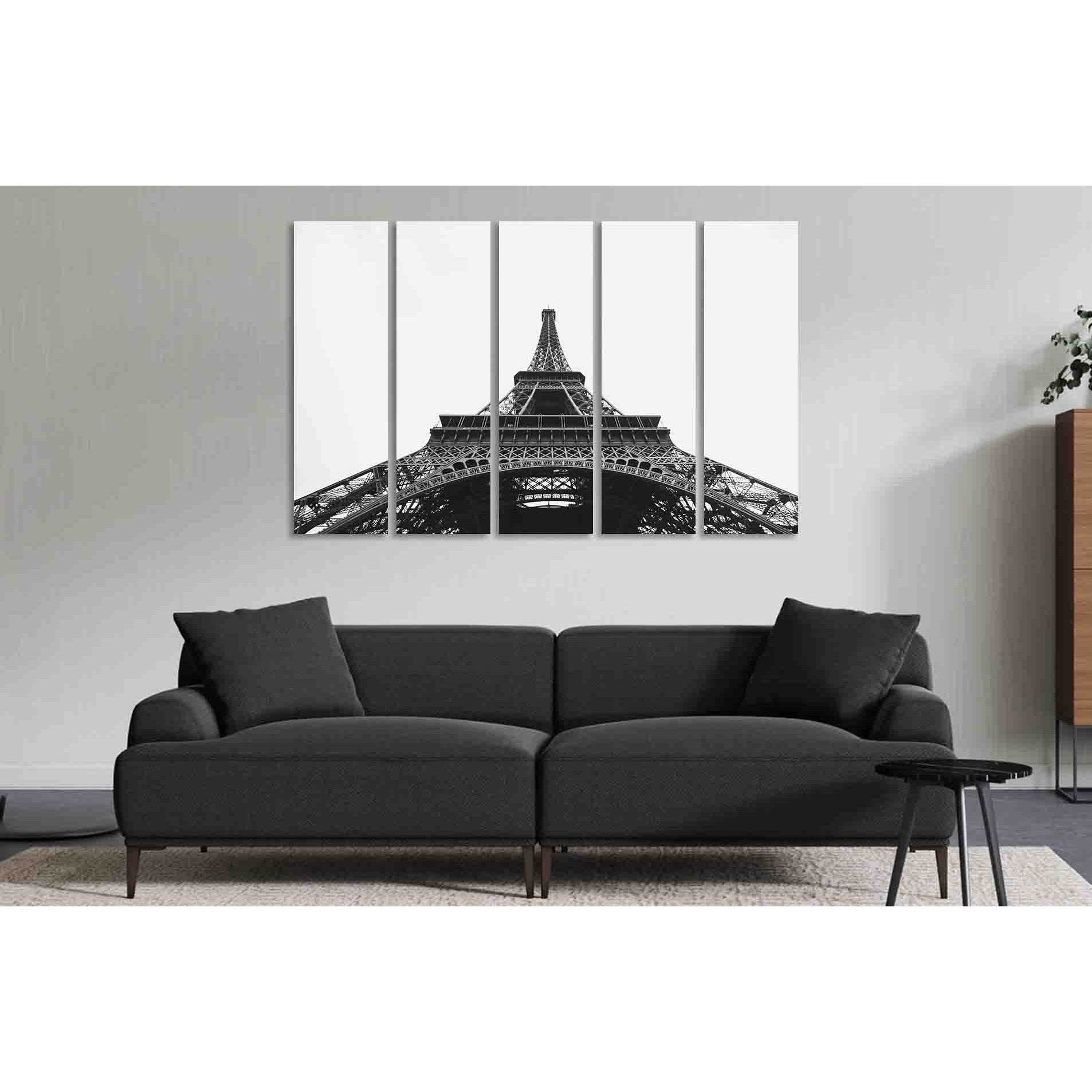 Eiffel tower №D2826 Ready to Hang Canvas Print - Zellart Canvas Prints 0new, ALL_Products, Black & White Wall Art
