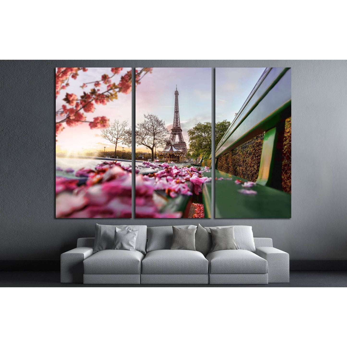 Eiffel Tower during spring time in Paris, France №2738 Ready to Hang Canvas Print - Zellart Canvas Prints ALL_Products, s-2738