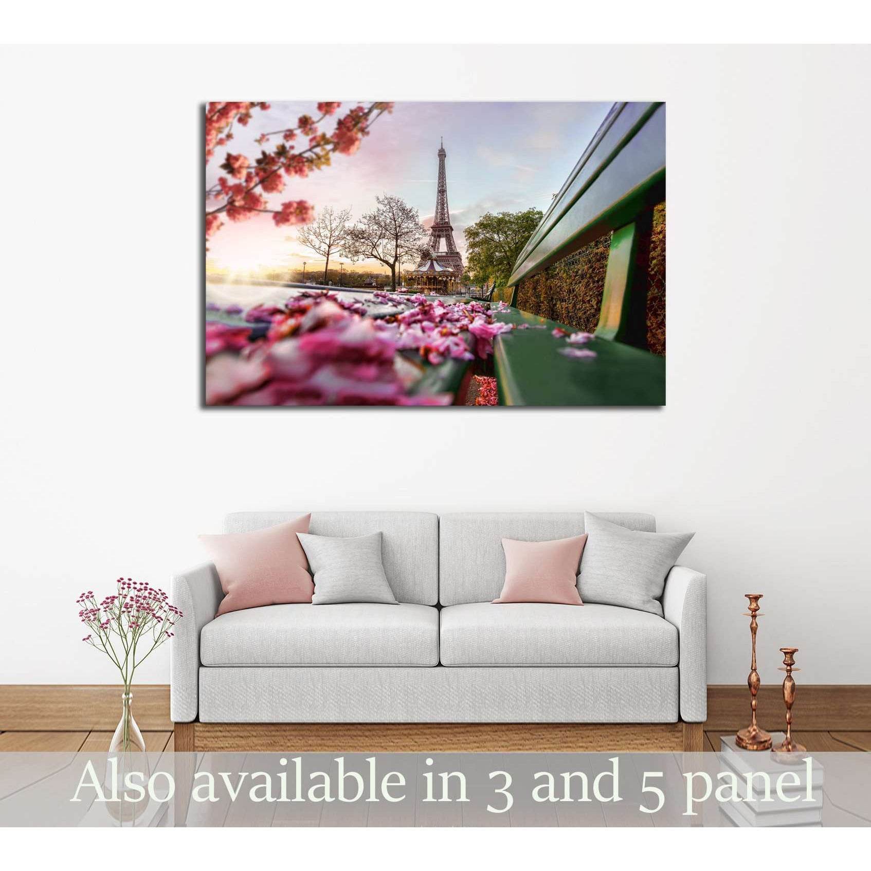 Eiffel Tower during spring time in Paris, France №2738 Ready to Hang Canvas Print - Zellart Canvas Prints ALL_Products, s-2738