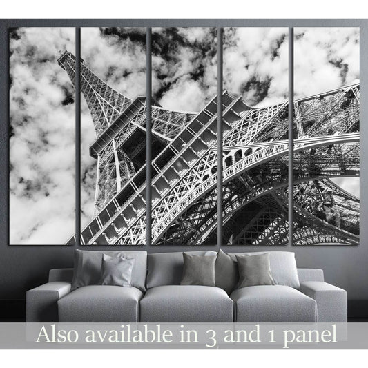 Eiffel tower, Paris. Black and white №1180 Ready to Hang Canvas PrintCanvas art arrives ready to hang, with hanging accessories included and no additional framing required. Every canvas print is hand-crafted, made on-demand at our workshop and expertly st