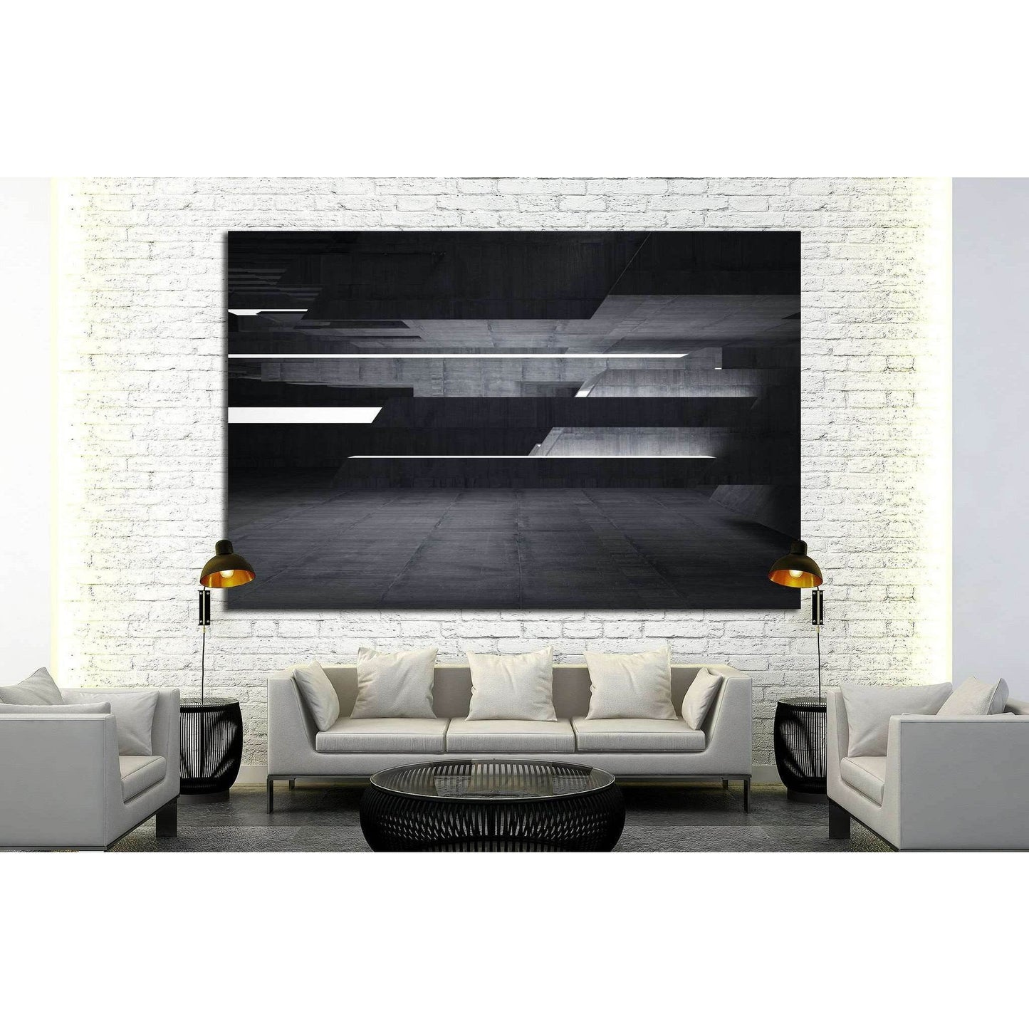 Empty dark abstract №1051 Ready to Hang Canvas Print - Zellart Canvas Prints ALL_Products, s-1051