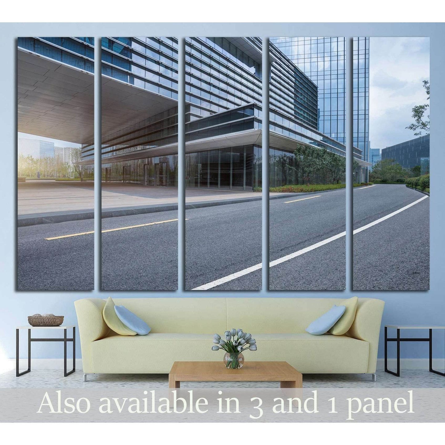 empty road in Shanghai town Square №1574 Ready to Hang Canvas Print - Zellart Canvas Prints ALL_Products, s-1574