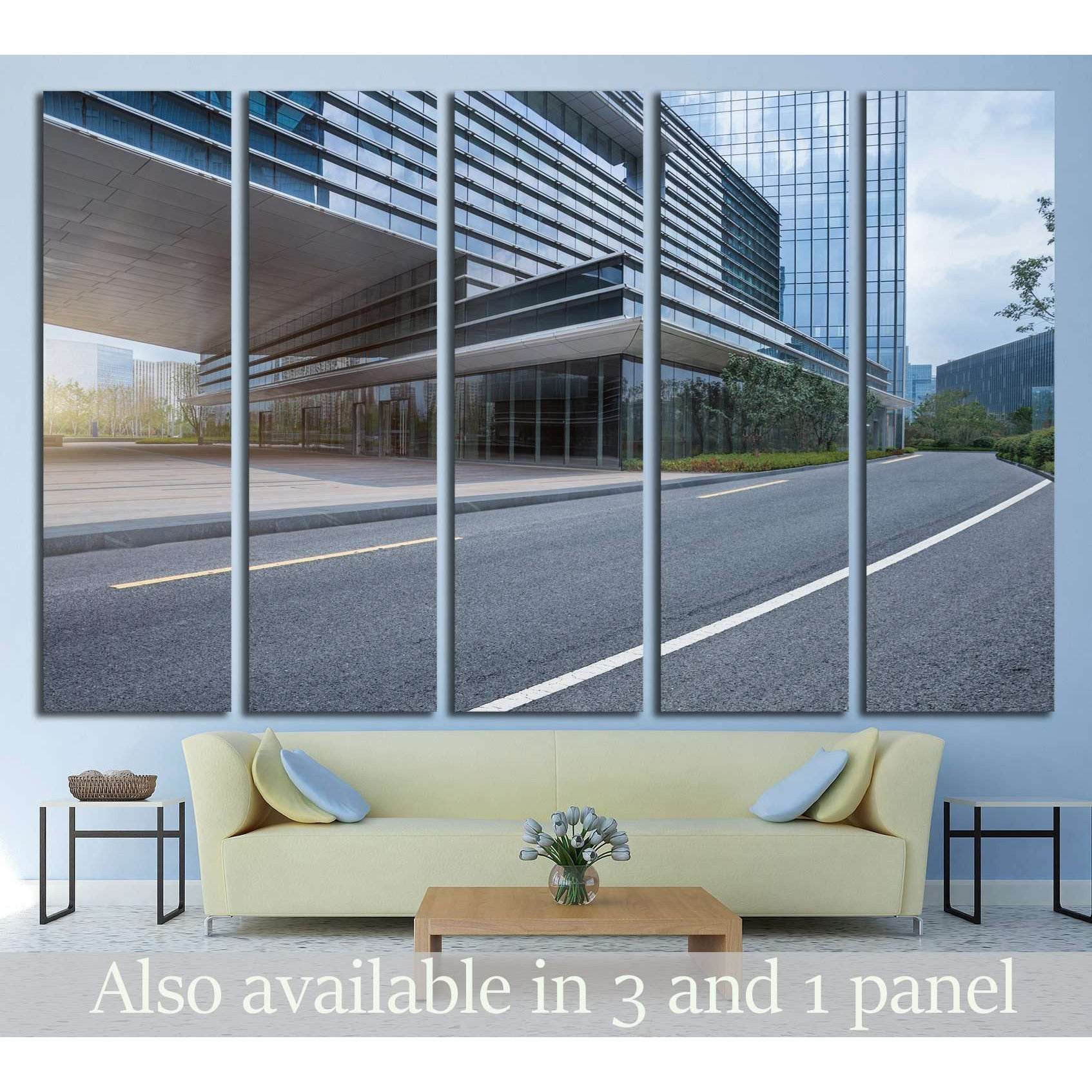 empty road in Shanghai town Square №1574 Ready to Hang Canvas Print - Zellart Canvas Prints ALL_Products, s-1574