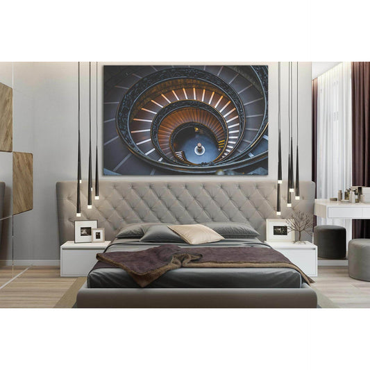 Empty Spiral Staircase №SL1374 Ready to Hang Canvas Print - Zellart Canvas Prints 0new, ALL_Products, Architecture