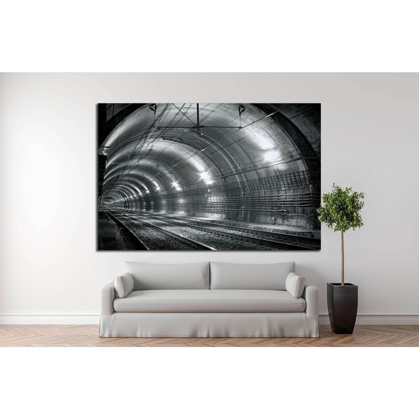 Empty subway tunnel №1310 Ready to Hang Canvas PrintCanvas art arrives ready to hang, with hanging accessories included and no additional framing required. Every canvas print is hand-crafted, made on-demand at our workshop and expertly stretched around 10