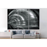 Empty subway tunnel №1310 Ready to Hang Canvas Print