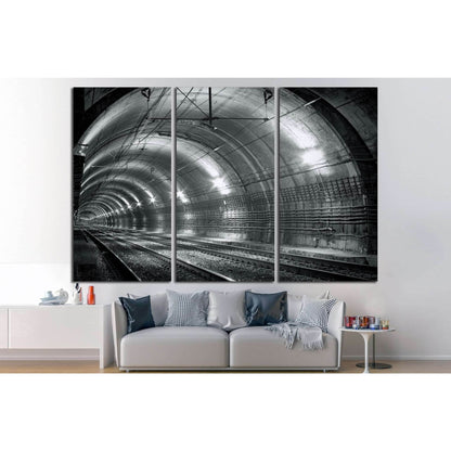 Empty subway tunnel №1310 Ready to Hang Canvas Print - Zellart Canvas Prints ALL_Products, s-1310