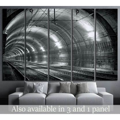 Empty subway tunnel №1310 Ready to Hang Canvas Print - Zellart Canvas Prints ALL_Products, s-1310