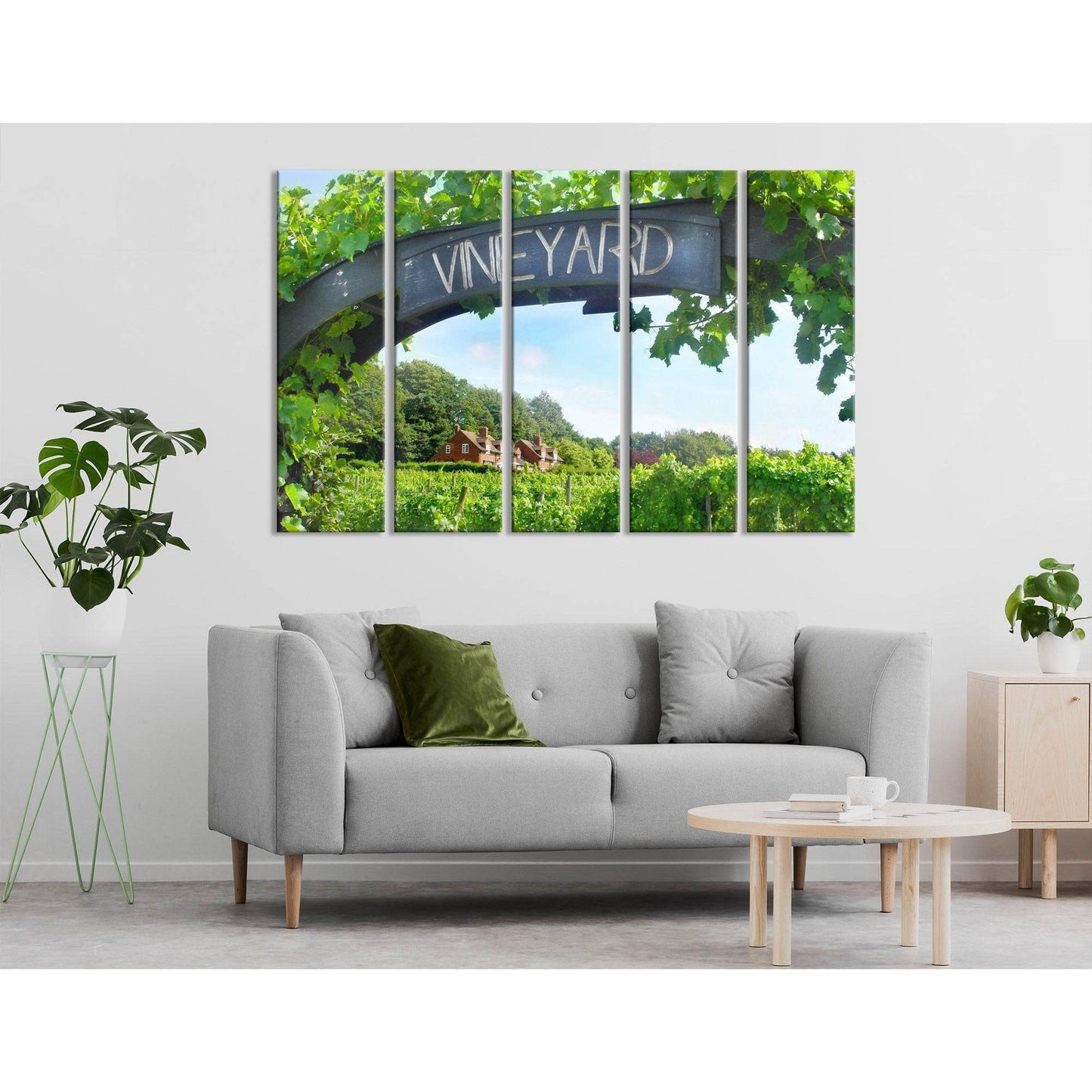Entrance To A Vineyard On A Sunny Day №04216 Ready to Hang Canvas Print - Zellart Canvas Prints ALL_Products