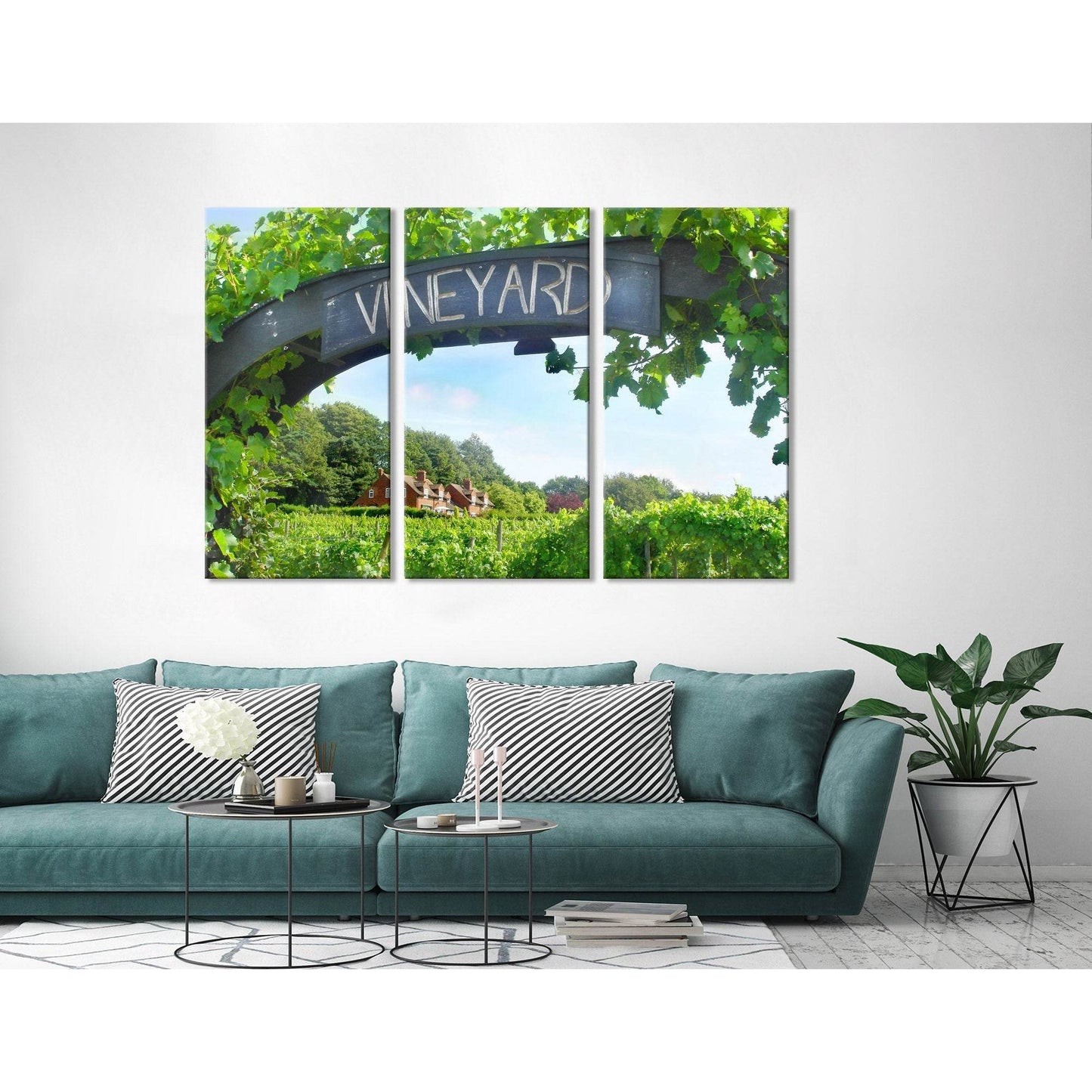 Entrance To A Vineyard On A Sunny Day №04216 Ready to Hang Canvas Print - Zellart Canvas Prints ALL_Products