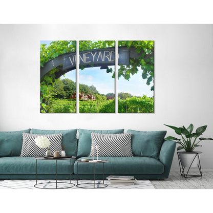 Entrance To A Vineyard On A Sunny Day №04216 Ready to Hang Canvas Print - Zellart Canvas Prints ALL_Products