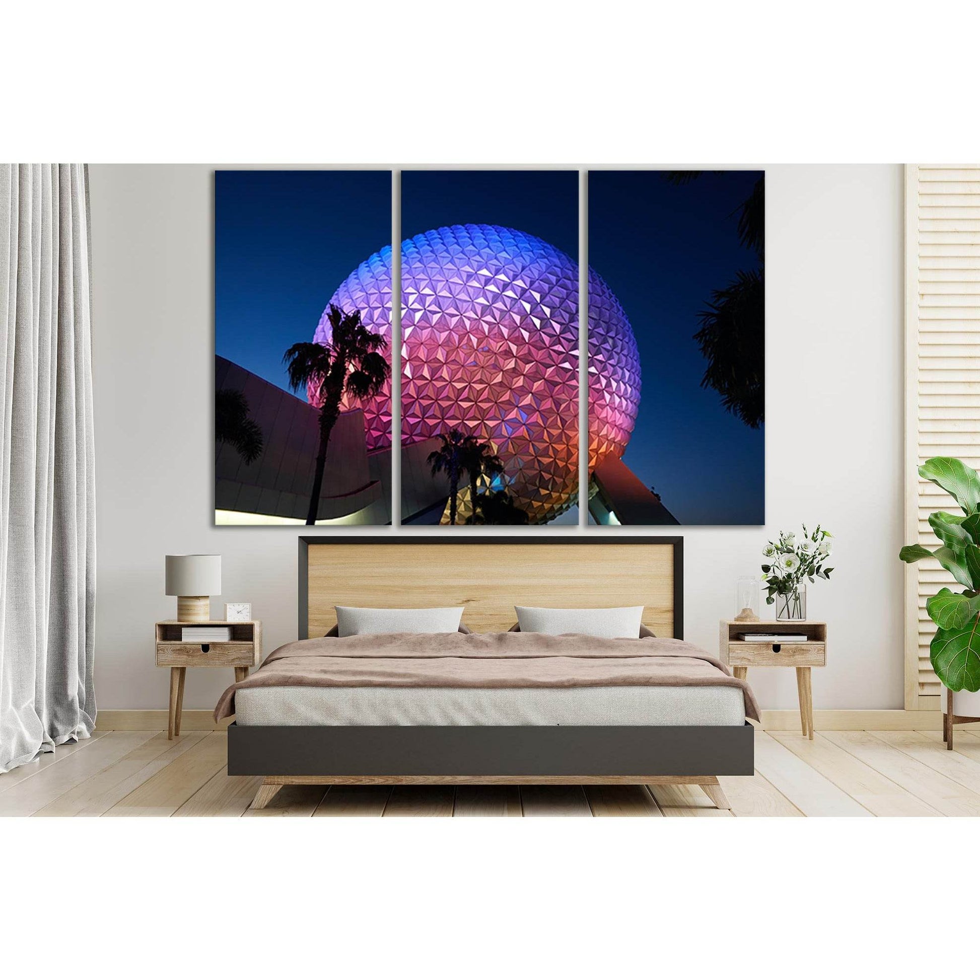 Epcots Spaceship Earth At Night №SL1401 Ready to Hang Canvas Print - Zellart Canvas Prints 0new, ALL_Products, Architecture